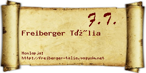 Freiberger Tália névjegykártya